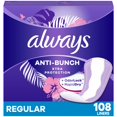 thumbnail image 1 of Always Anti-Bunch Xtra Protection Daily Liners, Regular Length, Unscented, 1 of 12