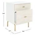 thumbnail image 4 of SAFAVIEH Genevieve Mid-Century 2 Drawer Nightstand, White/White Washed, 4 of 15