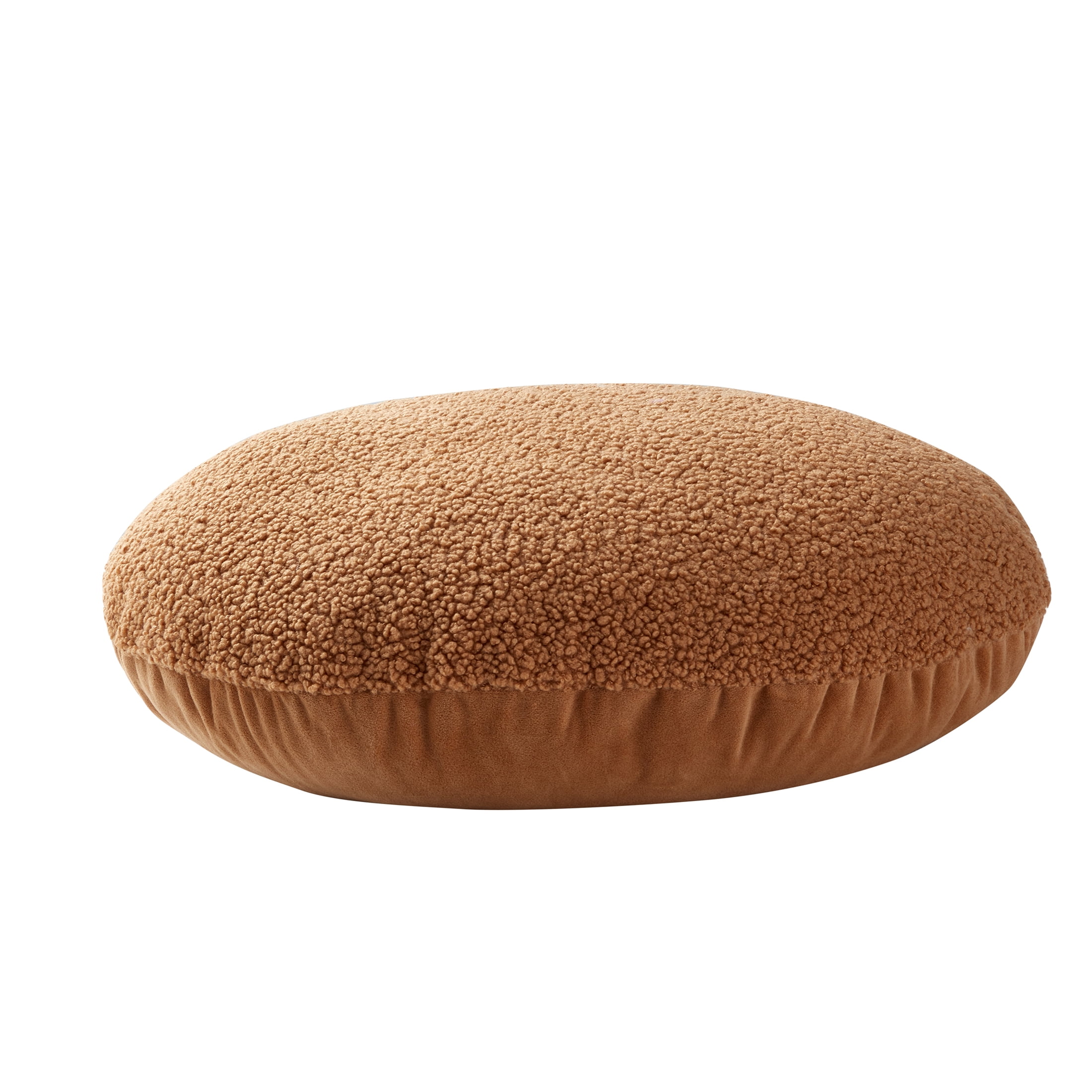 (3 pack) Mainstays Teddy 21" Round Caramel Faux Fur Decorative Pillow