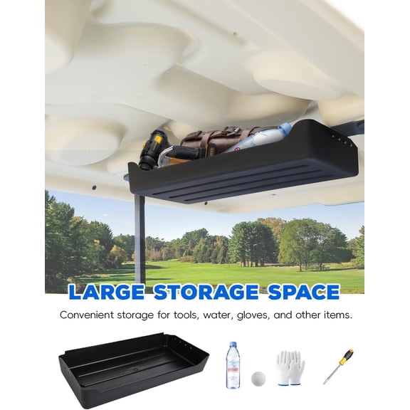 Overhead Storage Tray for Club Car Tempo 2025, Rear Roof Storage Box Ceiling Organizer Tray Accessories for Club Car Tempo 2025 Standard Factory Golf Cart