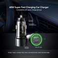 thumbnail image 5 of Esoulk 48W PPS Dual USB Ports (USB-C & USB-A), Fast Charging Transparent Car Charger with Screen Protector (Tempered Glass) for Boost Celero 5G SC - Black, 5 of 9