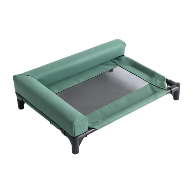 Cama elevada y refrescante para perros, cama portátil para mascotas, ideal para cachorros, para acampar, para interiores y exteriores. Verde
