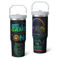 thumbnail image 2 of 1pc Gamers 30oz Tumbler with Straw & Handle - Insulated Stainless Steel Cup | Holiday Gift for Man Women (Christmas, Valentine's, Birthday), 2 of 7