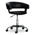 thumbnail image 1 of Linon Jensen Chrome Gas Lift Upholstered Desk Chair with Wheels in Black, 1 of 14