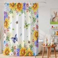 thumbnail image 6 of Shower Curtain Sunflower Daisy Butterfly Bee Shower Curtains for Bathroom Decor, Waterproof Polyester Shower Curtain Set with Hooks, Extra Long 72" x 96" Spring Floral Yellow, 6 of 9