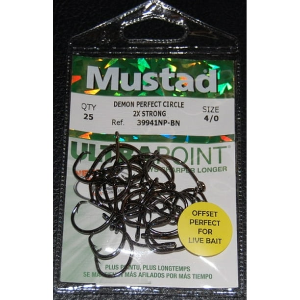 Mustad 39941NP-BN Demon Offset Circle Hook - Size 4/0 - Walmart.com ...