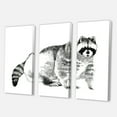 thumbnail image 3 of Designart ' Black and White Portrait Of Raccoon ' Farmhouse Canvas Wall Art Print, 3 of 3