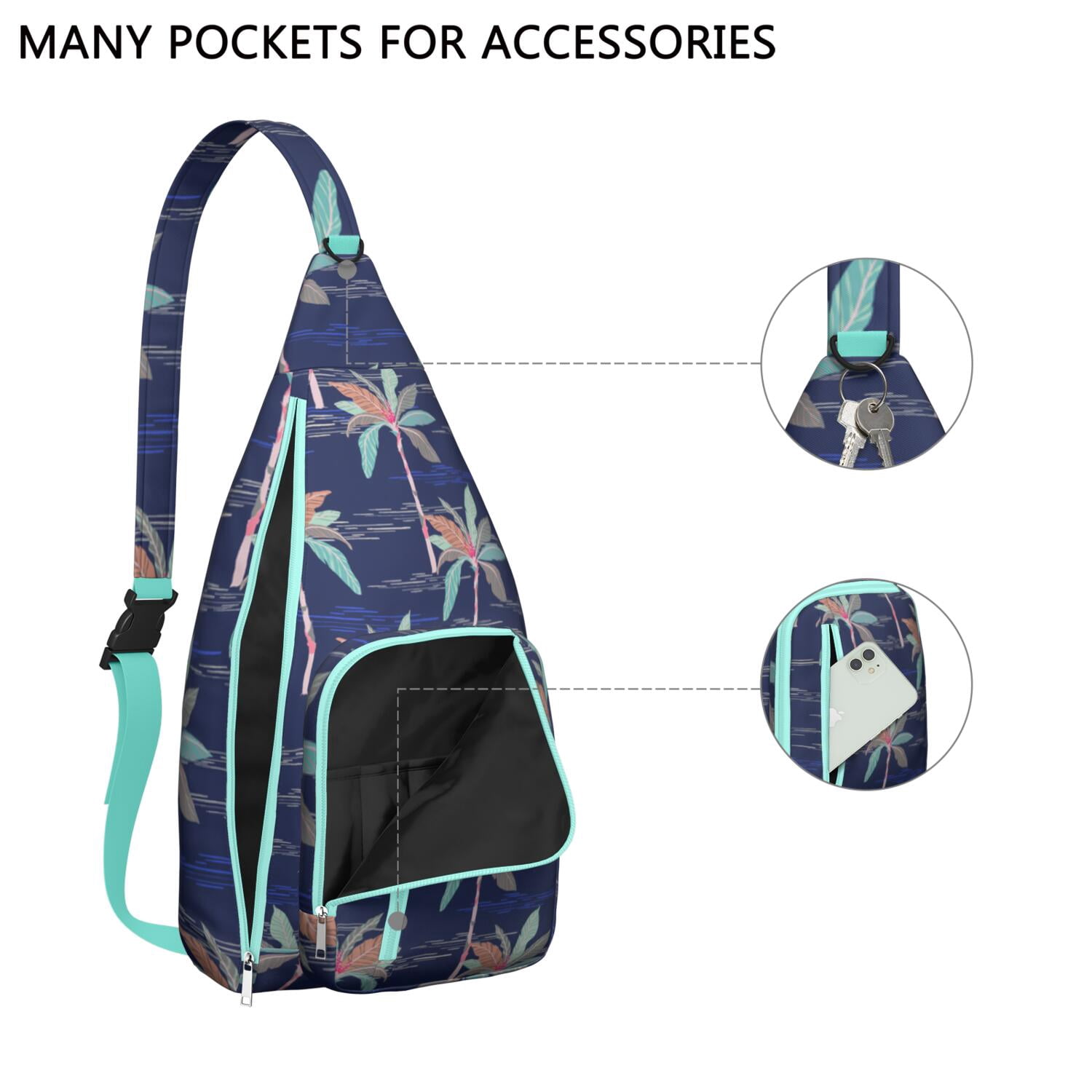 Safari Jungle Island Sling Bag, Multi-Pocket Chest Bag with Hide the Keyhole, Stylish for Women & Men