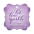 thumbnail image 1 of Darling Souvenir Personnalisé Laissez l'Amour Pétiller Mariage Accrocher Tags Cadre Fantaisie Personnalisé Papier Tags -Mauve Étoilé Violet-100 Tags, 1 of 1
