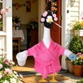 thumbnail image 2 of Ccwuwei Porch Goose Clothes, UV Resistant Festive Goose Clothes Set for 23 inch Porch Goose, Garden Statue Clothing Accessory, Outdoor Lawn Ornament Dress Up - Pink, 2 of 7