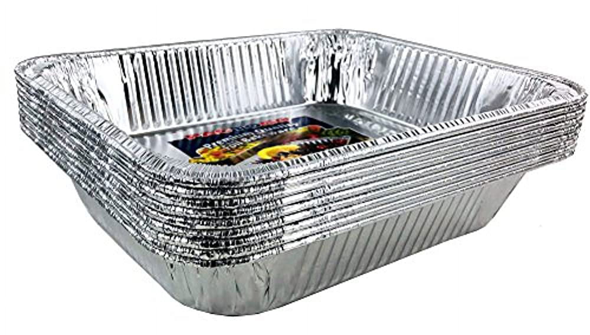 Large Rectangular Disposable Aluminum Foil Steam Table Baking Roast Pans with Flat Lids Half Size 13 x 10 25 Pack