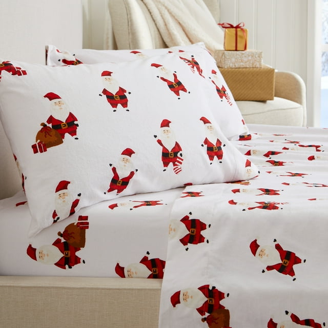 Great Bay Home Turkish Cotton Printed Flannel Sheet Set (Full, Jolly