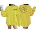 thumbnail image 5 of Baqcunre Women's Sweaters Women's Long Sleeved Letter Powherful Print Long Sleeved Sweater Crewneck Sweatshirts Fall Outfits Women Trendy Yellow XXL, 5 of 7