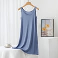 thumbnail image 4 of AHMOMEI Women's Tank Nightgown Sleeveless Sleepwear Scoop Neck Full Slip Chemise Nightdress Light Blue XL, 4 of 5