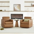thumbnail image 2 of CHITA Swivel Accent Chairs for Living Room, Comfortable Arm Chairs for Bedroom,Genuine Leather in Brown, 2 of 12