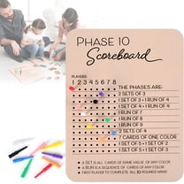 BESTSKY Score Board, 2025 New Wooden Scoreboard and Round Tracker with 8 Colored Pegs, Score Sheets, Card Games for Party Family Adults