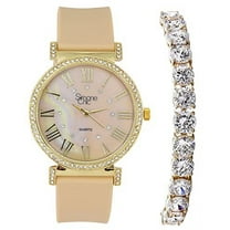 Stand Out Get Noticed! Big Face Ladies Bejeweled Rubber Iced Out Colorful Watch with Genuine Rhinestone Diamond Accents - Touch of Female Celebrity Glamour - ST10800T Luggage Tennis