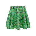 thumbnail image 5 of Haitryli Kids Girls Shiny Metallic Leopard Print Skater Skirt Pleated Mini Flared Skirt A Line Skorts Performance Skirt Green 5-8, 5 of 6