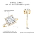 thumbnail image 6 of Rosec Jewels Certified Moissanite Princess Cut Engagement Ring 3 Carat - Moissanite Halo Ring - 8 mm - D-VS1 Quality, 14K Yellow Gold, US 3.00, 6 of 7