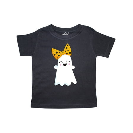 

Inktastic Cute Ghost Little Ghost Ribbon Halloween Gift Toddler Toddler Girl T-Shirt