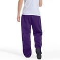 thumbnail image 7 of Mohiass Men's Fleece Sweatpants Straight Leg Casual Baggy Sweat Pants Drawstring Athletic Workout Gym Jogger with Pockets Purple M, 7 of 7