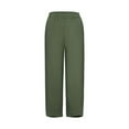 thumbnail image 4 of Abcnature Women's Wide Leg Pants, Plus Size Linen Harem Pants Casual Summer Printed Pants with Pockets Army Green 4XL, 4 of 9