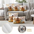 thumbnail image 6 of Turkey Outdoor Waterproof Pillow Covers, Thanksgiving Fall Pumpkin Maple Leaf Autumn Decorative Square Throw Pillowcase Sofa Cushion Sham for Patio/Couch/Chair, 18"x18" 2 Pack, 6 of 8