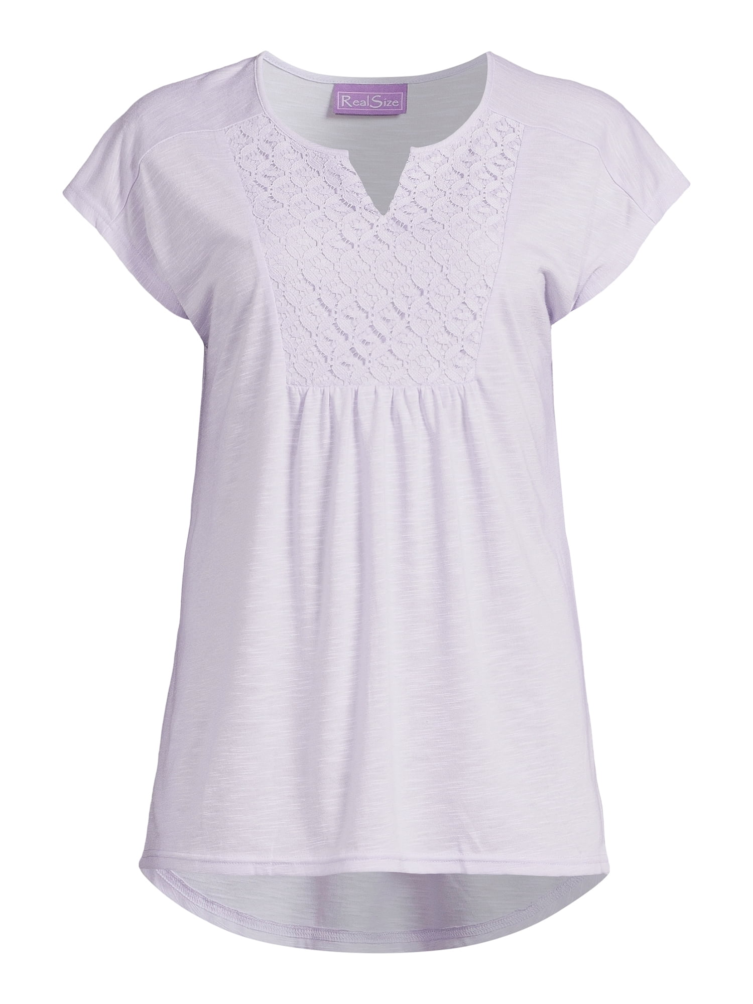 Real Size Women's Crochet Bib Tunic Top, Women's and Women's Plus XS-4X