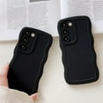 thumbnail image 6 of Wave Frame Case for Samsung Galaxy S21 FE 5G Phone Case,Cute Wave Frame Slim Fit Shockproof Phone Bumper Cover Soft Pretty Curly Wavy Case Anti-Scratch TPU Case - Black, 6 of 14