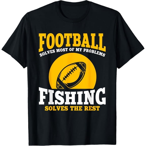 Funny Football And Fishing Outfit Love Catch Fish T-Shirt