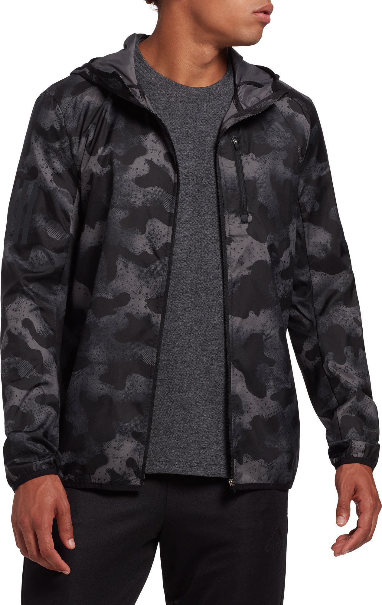 ADIDAS Mens Gray Camouflage Raincoat Jacket S - Walmart.com