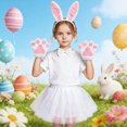 thumbnail image 2 of CAIXIA Easter Bunny Toddler Tutu Funny Kids Bunny Rabbit Set Ears Headband Tutu Dress Up For Girls Easter Gifts For Kids, 2 of 5
