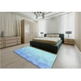 thumbnail image 5 of Ahgly Company Machine Washable Indoor Rectangle Transitional Crystal Blue Area Rugs, 2' x 4', 5 of 7