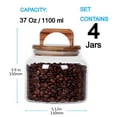thumbnail image 2 of SAIOOL Glass Jars with Airtight Lid [Set of 4],Kitchen Canisters, Borosilicate Storage Containers,Retro Design, jars for Candy,Cookie,Rice,Sugar,Flour, Flour,Pasta,Nuts and Spice Jars C104, 2 of 3