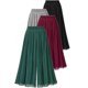 thumbnail image 2 of Chiffon Women Wide Pants Pleated Beach Culottes Loose Cropped Pants High Waist Thin Wide-Leg Trousers, 2 of 5