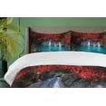 thumbnail image 4 of Ambesonne Landscape Duvet Cover Sets, Erawan Cascade Waterfall, 2-Queen, Coral Aqua, 4 of 7