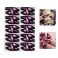thumbnail image 2 of Fashion Almond Short Press On Nails Set Full Cover Artificial Acrylic Nails Easy Apply Nail Art Mnicure Decoration, 2 of 4