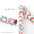 thumbnail image 4 of Rainbow Wrapping Paper for Boys Girls Kids Bright Color DIY Gift Wrap Paper Kit with 1 Sticker 2 Ribbons 1 Double-Sided Tape, 6 Sheets, 20x28 inch, 4 of 10