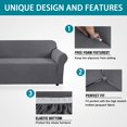 thumbnail image 4 of SHILIU-Stretch Sofa Slipcover 1 Piece Oversize Sofa Cover with Elastic Bottom, Jacquard Polyester Spandex Furniture Protector Sofa Covers for Living Room,Machine Washable, XL Sofa, Charcoal Gray, 4 of 4