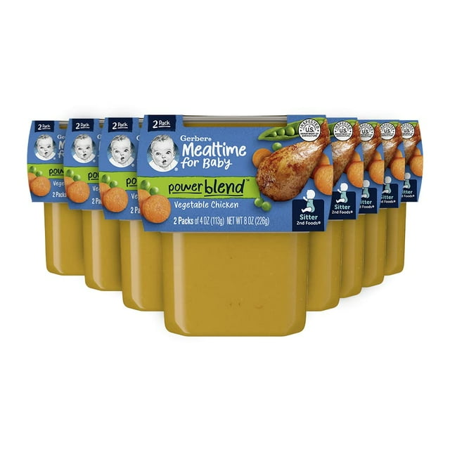 Baby Food Gerber 2nd Foods Dinner Verduras y pollo, 120 ml x8