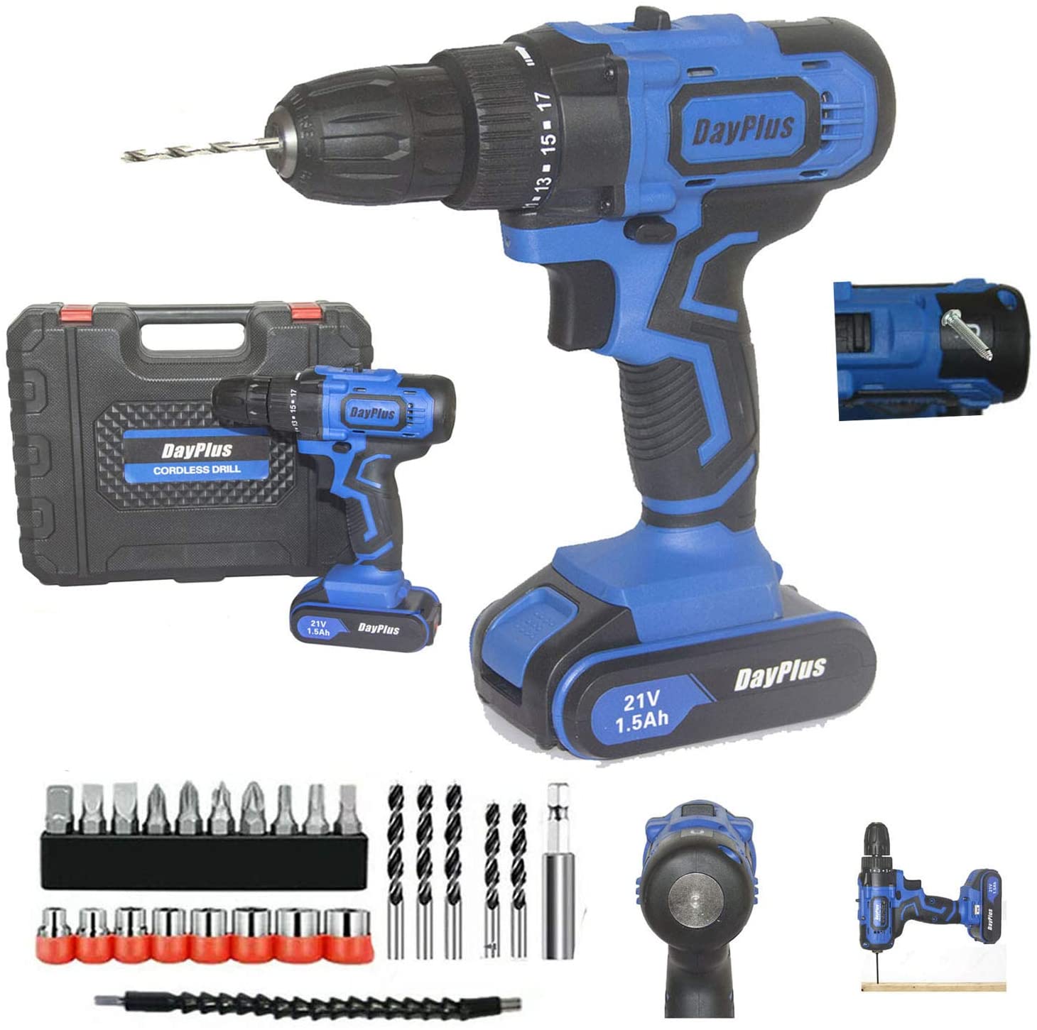 Dayplus Cordless Drill 21V Cordless 