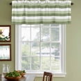 thumbnail image 5 of Sage Green White Striped Valances for Windows, Farmhouse Stripes Light Filtering Kitchen Curtains, Rod Pocket Window Valance Curtains for Living Room Bedroom, 60" W x 18" L, 2 Panels, 5 of 9