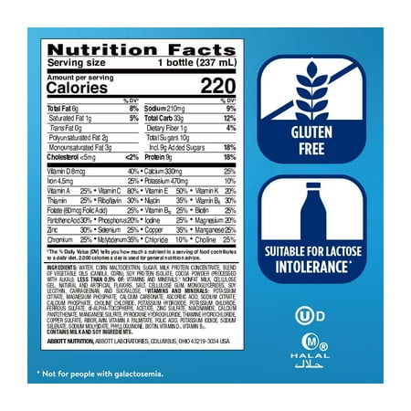 Ensure Original Nutrition Shake, 9g Protein, Milk Chocolate, 8 fl oz - 16 Pack
