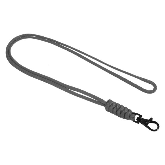 Uxcell 19" Paracord Lanyard Lobster Clasp Necklace Cord Badge Holder Strap, Grey