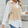 thumbnail image 6 of Caywon Spring Summer Women's Waistcoat Fashion Casual Sleeveless Waistcoat Slim Fit V-Neck Knit Sweater Top for Office Casual Daily Wear, 6 of 7
