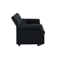 thumbnail image 6 of 55" Pull Out Sleeper Sofa Bed,3 in 1 Convertible Sleeper Loveseat Couch Modern 2 Seater Velvet Sofa Bed with Adjustable Backrest and Lumbar Pillows for Apartment Office Living Room,Black, 6 of 7