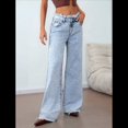 thumbnail image 4 of Pantalones Vaqueros Boyfriend para Mujer, de Cintura Alta, Holgados, de Mezclilla, de Pierna y Rectos, Estilo Urbano Y2k Lago Azul XL, 4 of 10