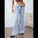 thumbnail image 4 of Pantalones Vaqueros Boyfriend para Mujer, de Cintura Alta, Holgados, de Mezclilla, de Pierna y Rectos, Estilo Urbano Y2k Lago Azul M, 4 of 10