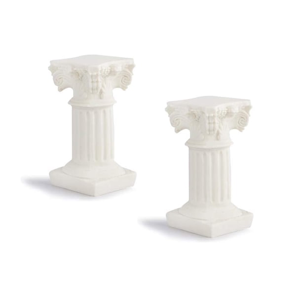 Decoración de columna romana, 2 piezas Escultura decorativa Mesa de arena griega Juego Decoración Foto Prop Columna romana para iglesia (2 piezas)