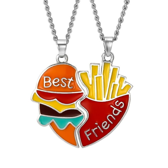 Riforla Be-st Friend Necklaces for 2 Girls/Couple BFF Necklaces Friendship Gifts Graduation Gifts Lon-g Distance Gift Womens Jewelry as show